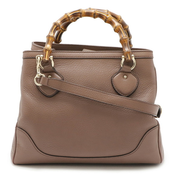 GUCCI Pink Leather Bamboo Shoulder Bag - Picture 1 of 10